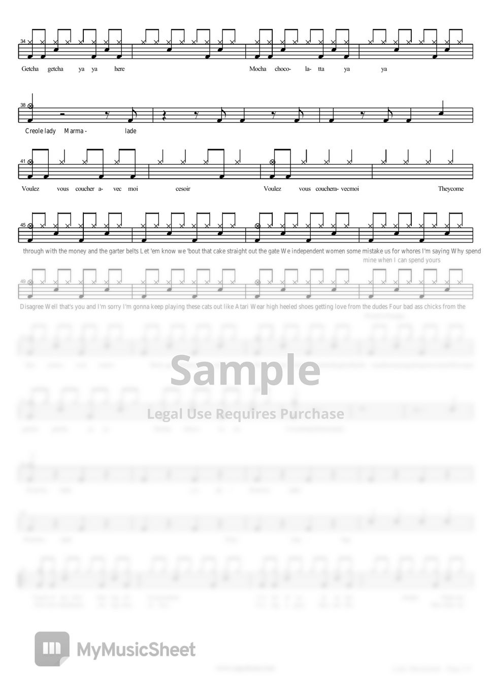Christina Aguilera Lady Marmalade Sheets by COPYDRUM