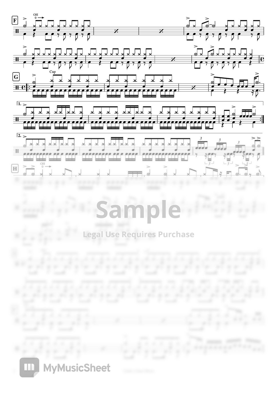 Dream Theater - Under a Glass Moon by Cookai's J-pop Drum sheet music!!!