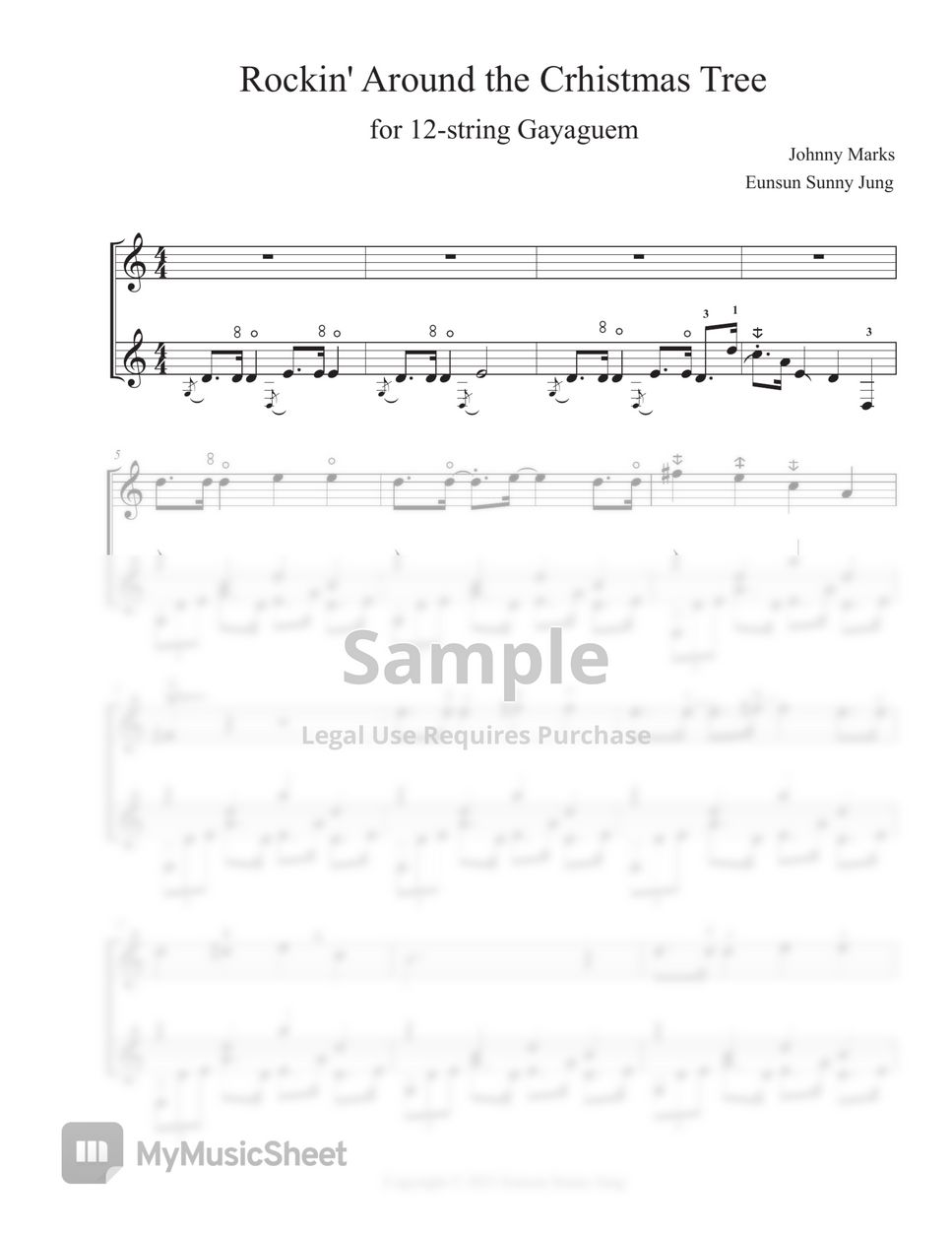 Johny Marks - Rockin' Around the Christmas Tree (12현 가야금 2 중주) Sheet ...