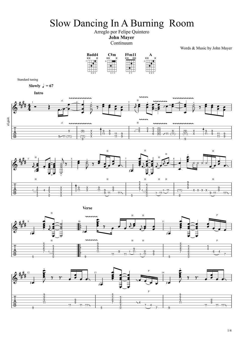 John Mayer Slow Dancing In A Burning Room Blues R B Rock Hoja By 