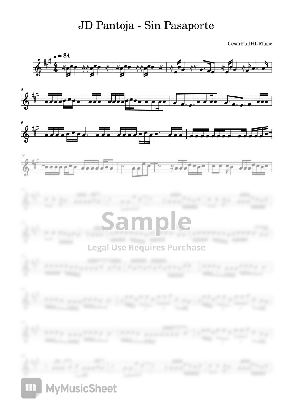 JD Pantoja Sin Pasaporte Sheets