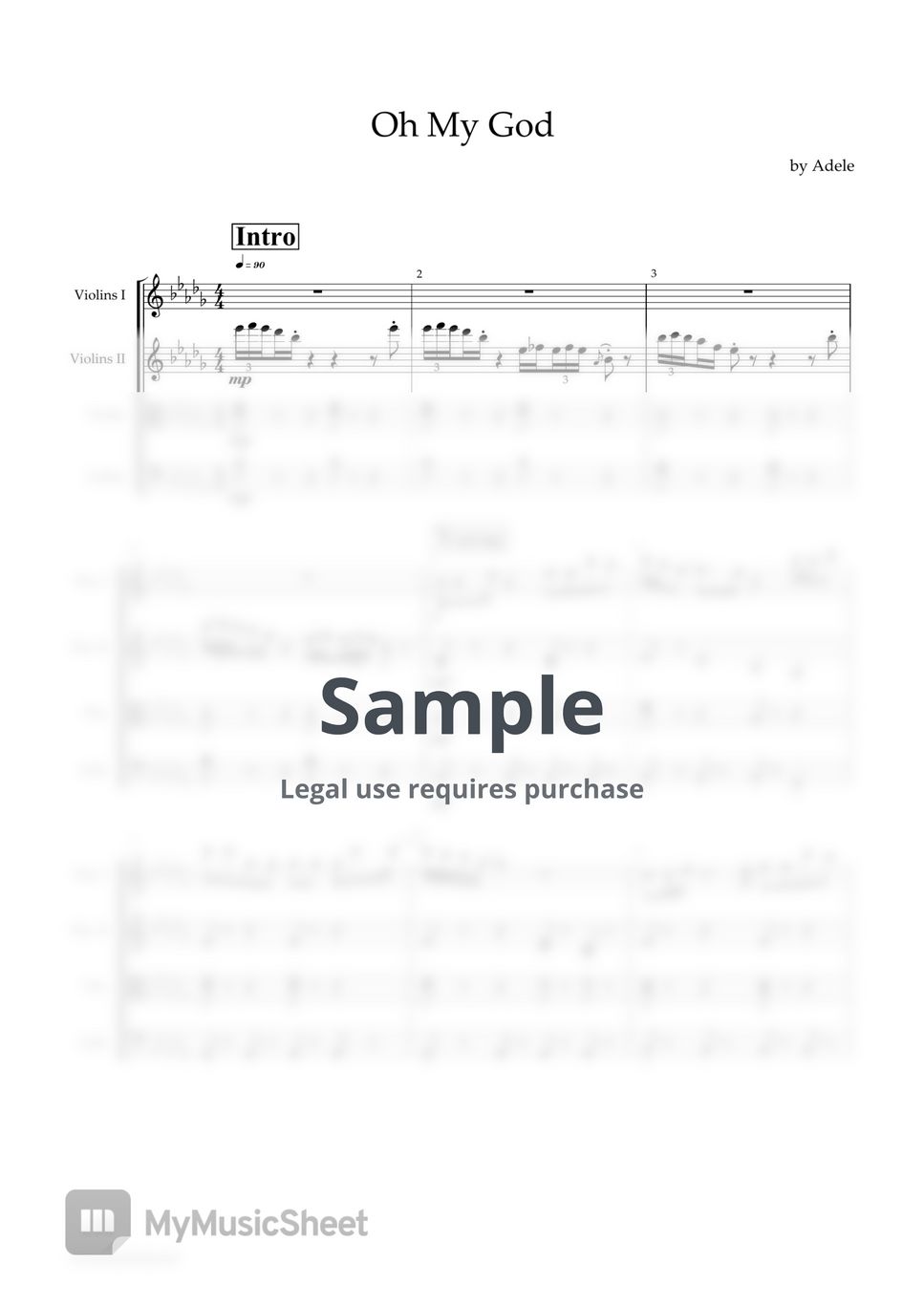 Adele - Oh My God (for string quartet) by ScoreProduction