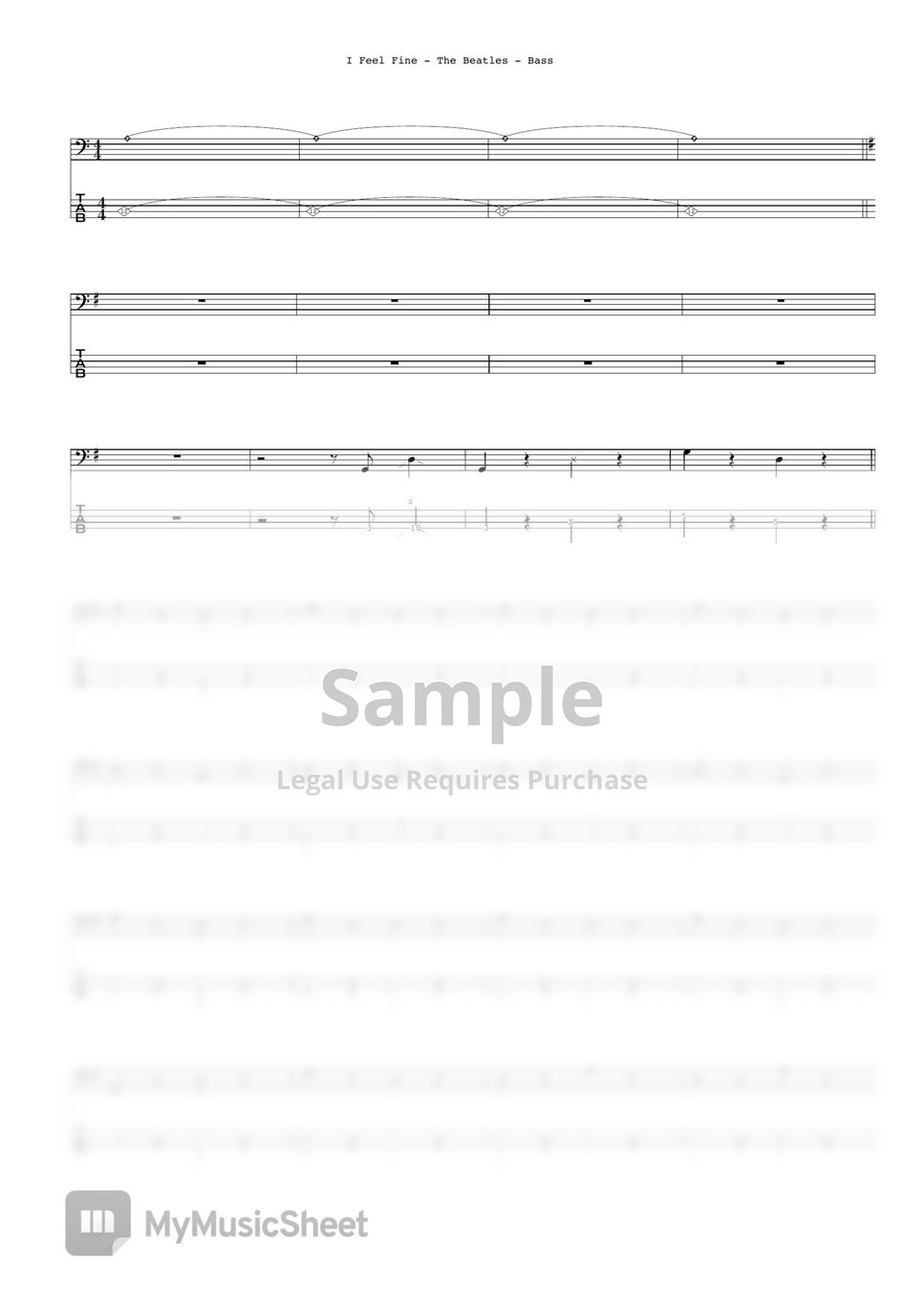 the-beatles-i-feel-fine-bass-sheets-by-ryohei-kanayama