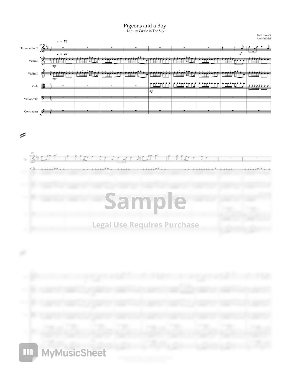 Joe Hisaishi - Pigeons and a Boy for Orchestra - Score and Part by Hai Mai