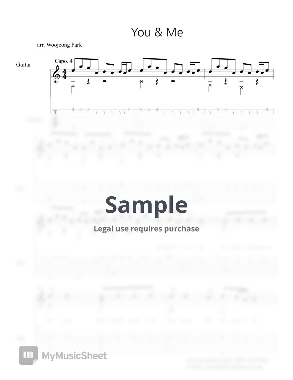 BTS - SERENDIPITY (guitar tab) Sheets by Woojeong Park