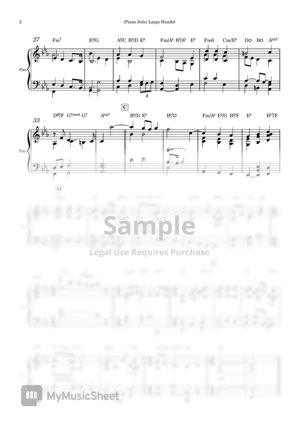 Handel - Largo (For Piano Solo) by Piano QQQ