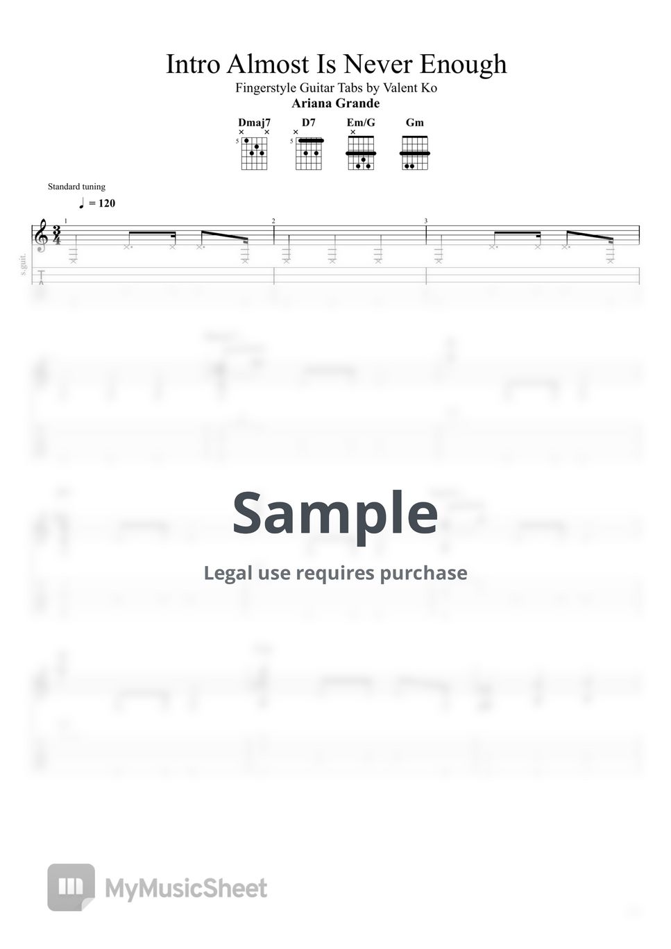 Ariana Grande - Almost Is Never Enough (Intro) Sheets by Valent Ko