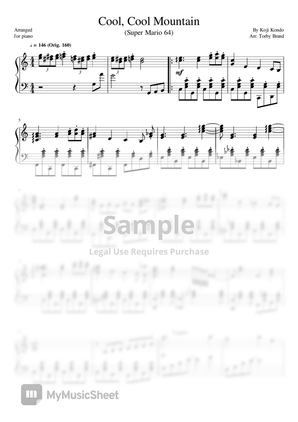 スーパーマリオ64 楽譜 ピアノソロ SUPER MARIO64 サントラ Super Mario 64 Main Theme Sheet Music with Chords for Piano