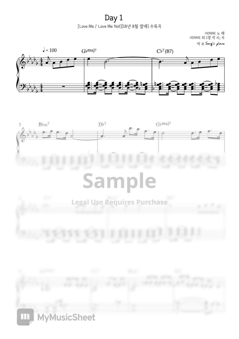 Honne day 1 by song s piano