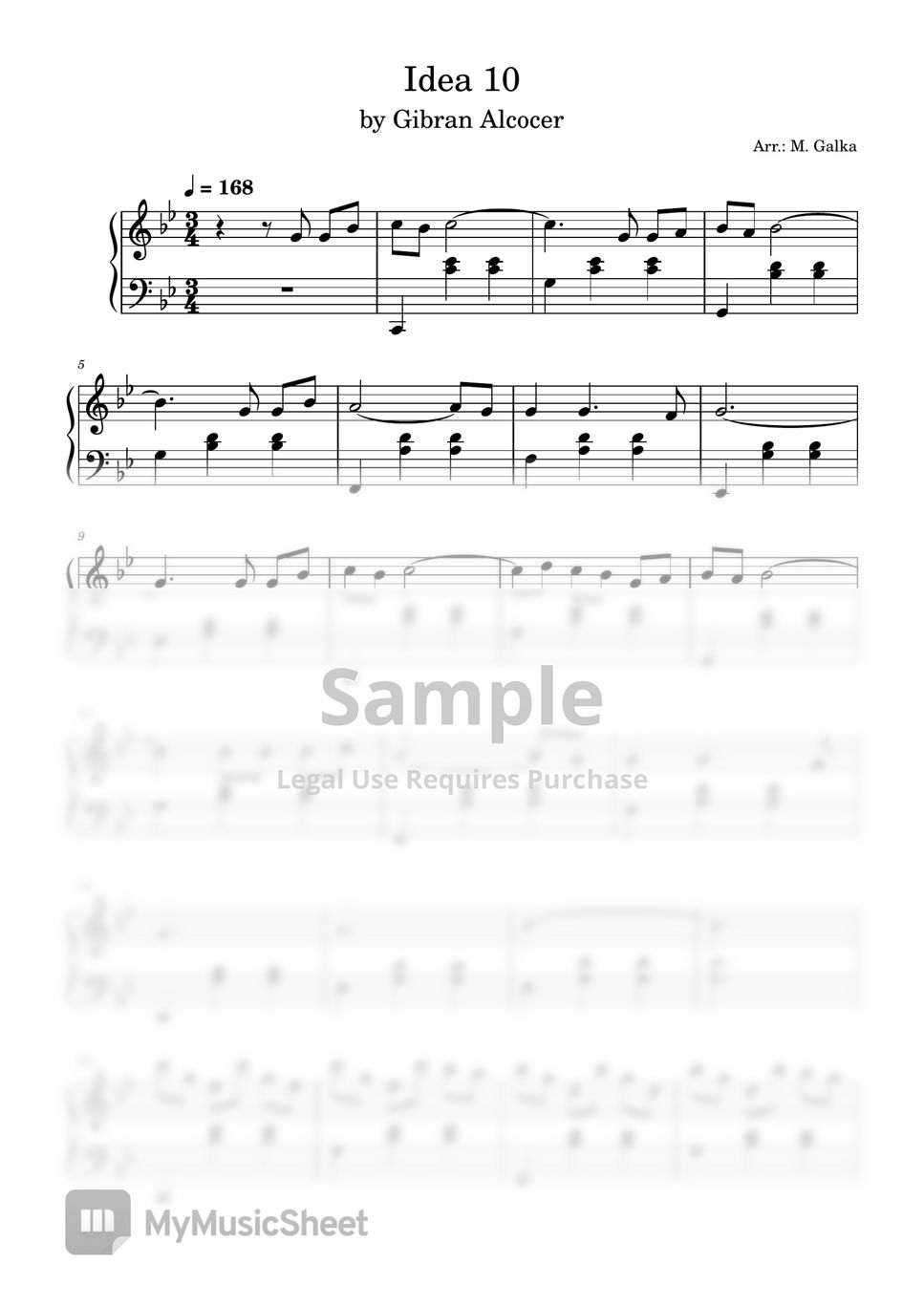 Idea 10 – Gibran Alcocer Sheet music for Piano (Solo) Easy