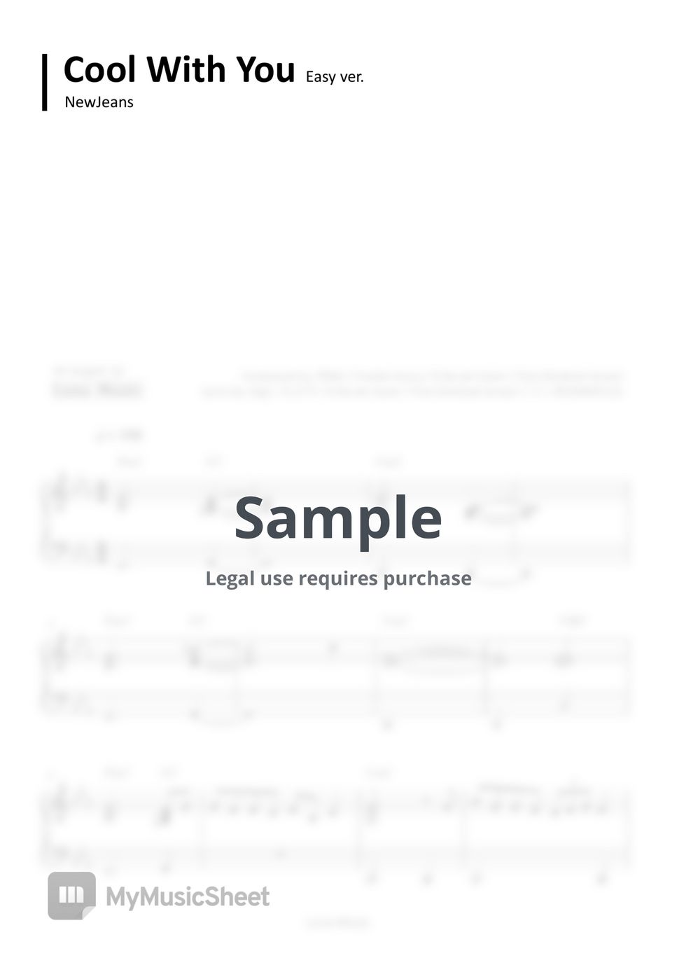 NewJeans Cool With You (Easy Piano Sheet) Sheets by 𝐋𝐮𝐧𝐚 𝐌𝐮𝐬𝐢𝐜 𝐄𝐚𝐬𝐲