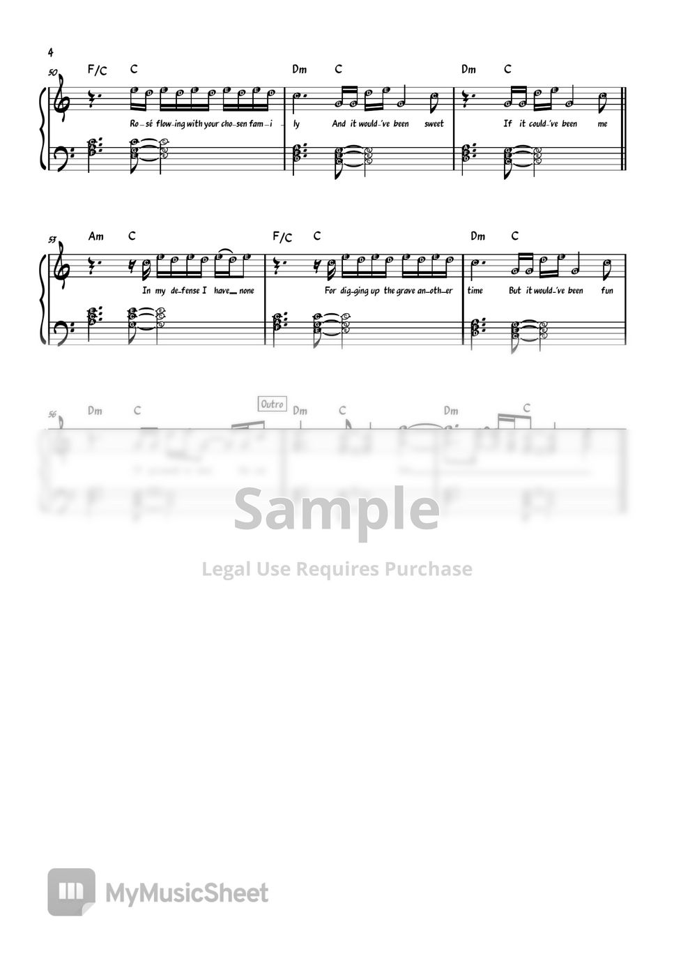 Taylor Swift - The 1 (Piano) Sheets by Meowscore