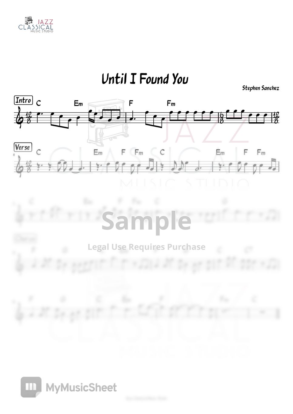 Stephen Sanchez - Until I Found You (no lyrics) by Jazz Classical Music Studio