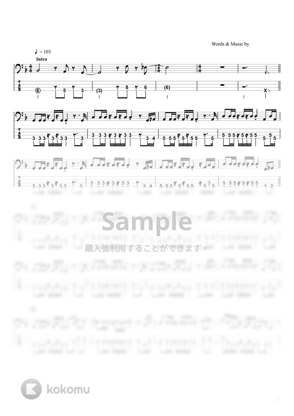 竹内まりや - プラスティック・ラブ (ベースTAB譜☆4弦ベース対応) by swbass