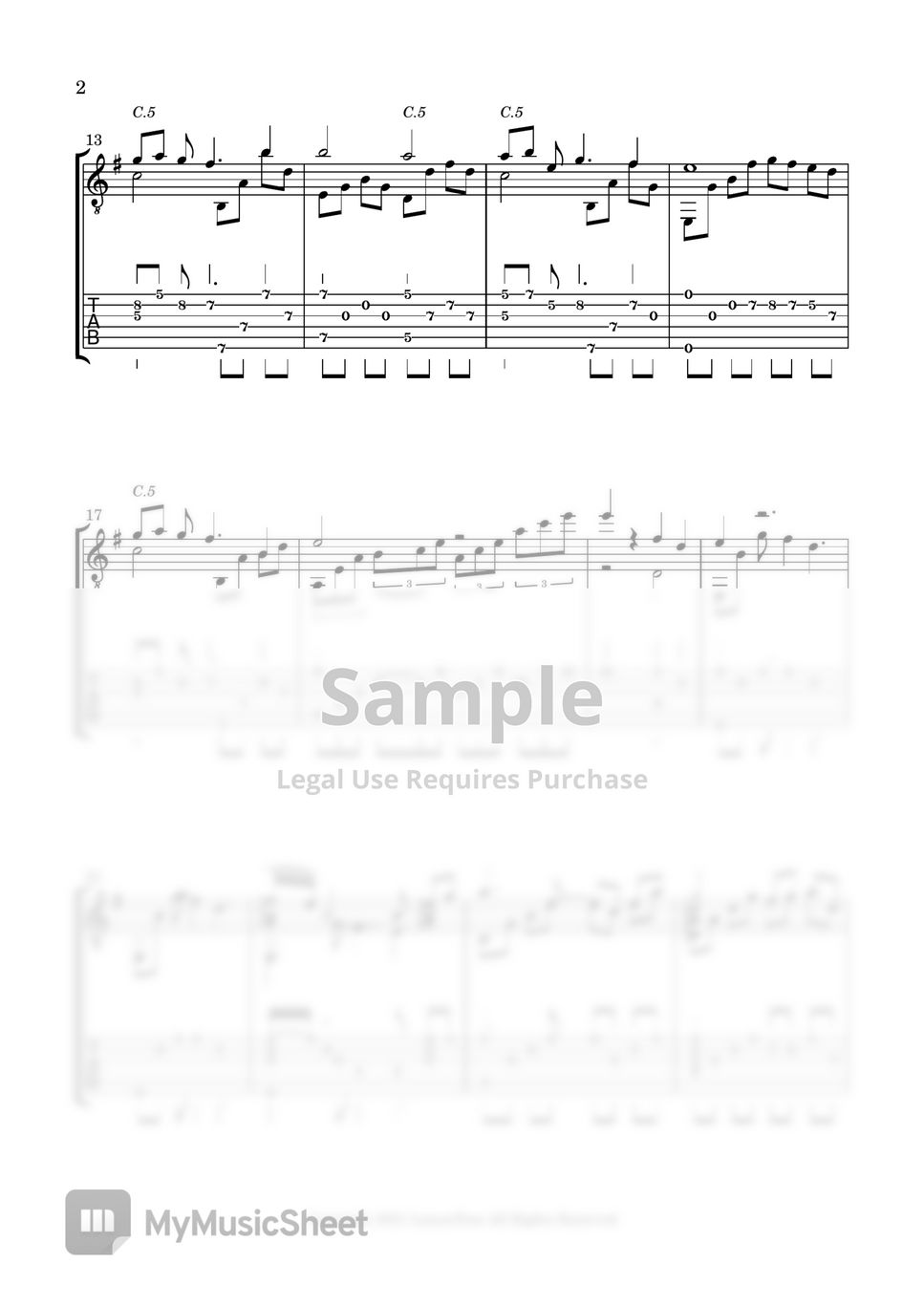 Toshiro Masuda - Sadness and Sorrow (fingerstyle) Sheets by LemonTree
