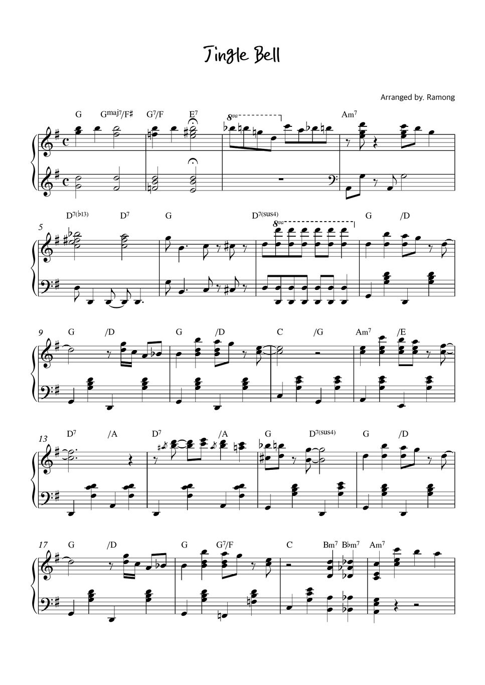 Ramong Jingle Bell (Jazz ver.) Sheets by Ramong Piano
