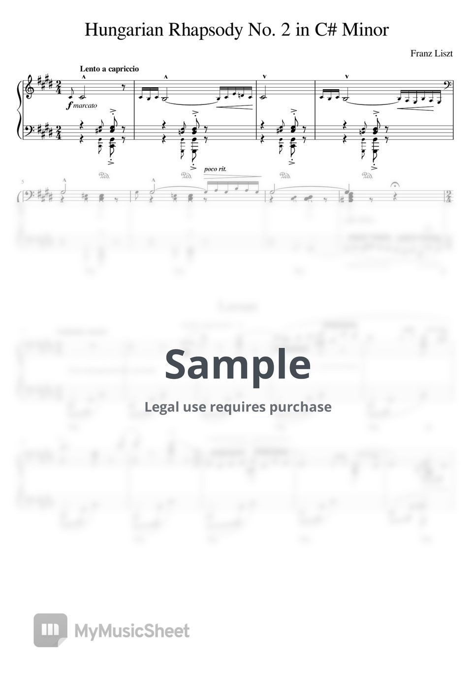 Franz Liszt - Hungarian Rhapsody nº 2 by Piano Tutorial Score