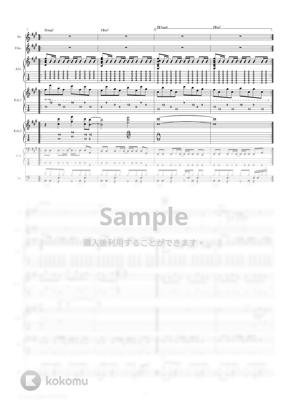 スピッツ ロビンソン (バンドスコア) タブ + 五線譜 by TRIAD GUITAR SCHOOL