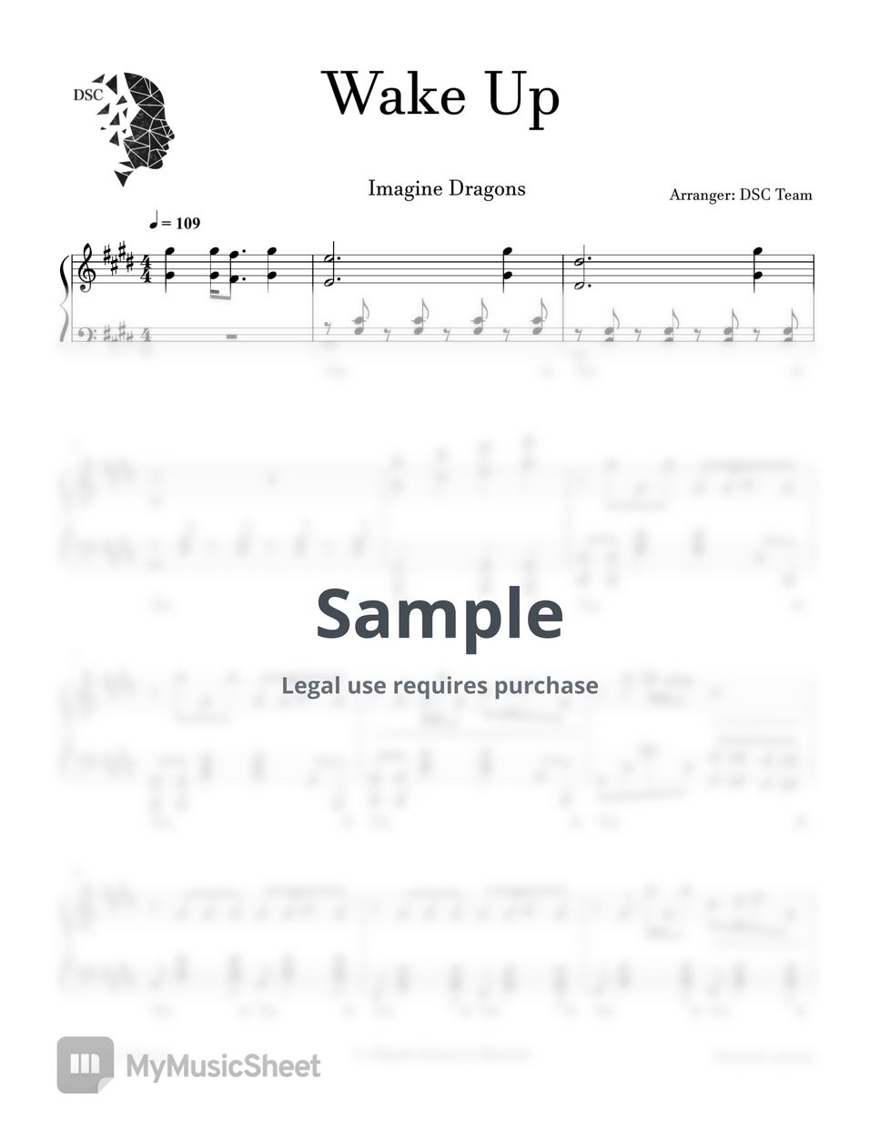 Imagine Dragons - Wake Up Sheets by Digital Scores Collection