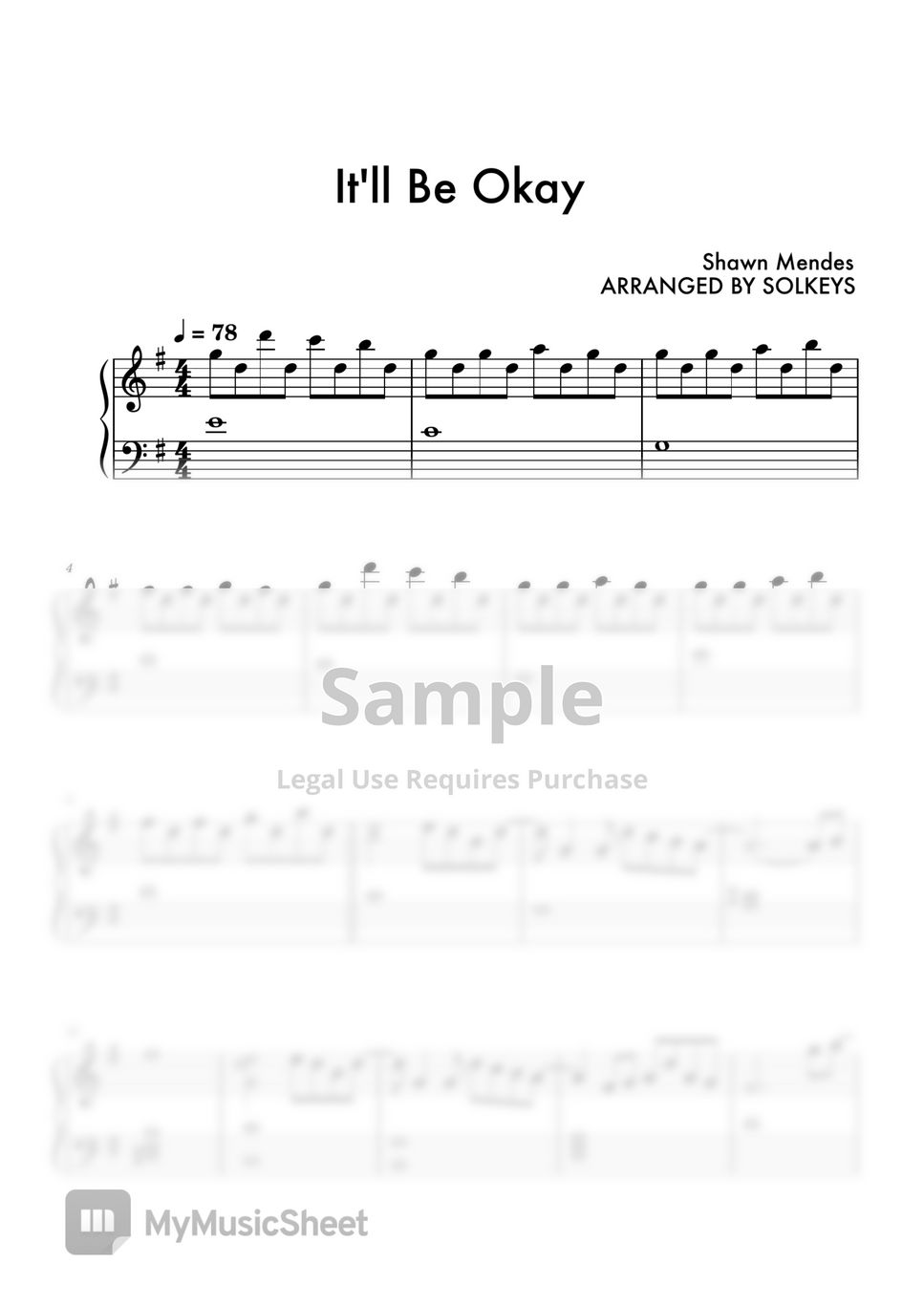 Shawn Mendes It'll Be Okay Sheets by SolKeys