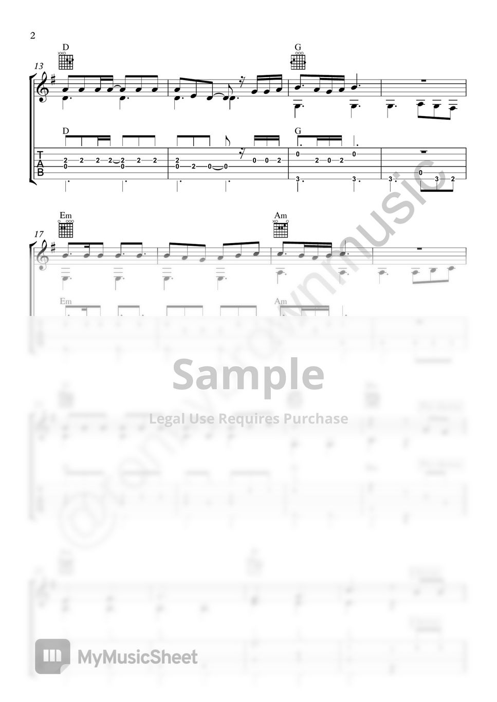 Joji - Glimpse of Us (Guitar Fingerstyle) Tab + 1staff by Ronny Po