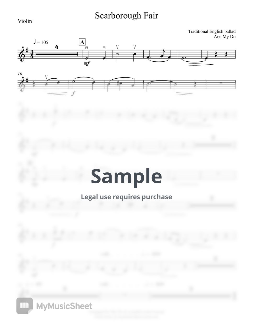 Scarborough Fair Sheet music for Violin (Solo)