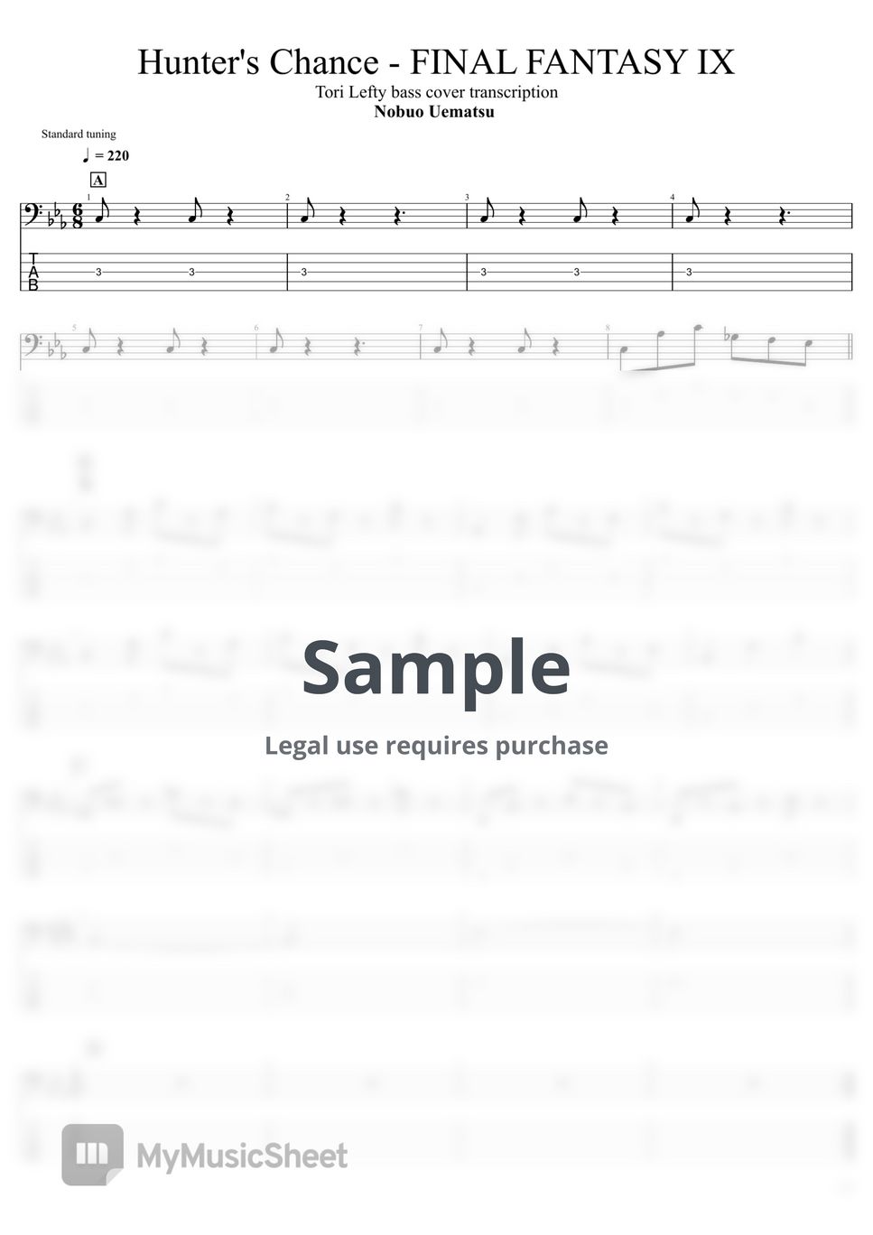 楽譜 FINAL FANTASY IX /FD付き Final Battle Sheet Music for Piano