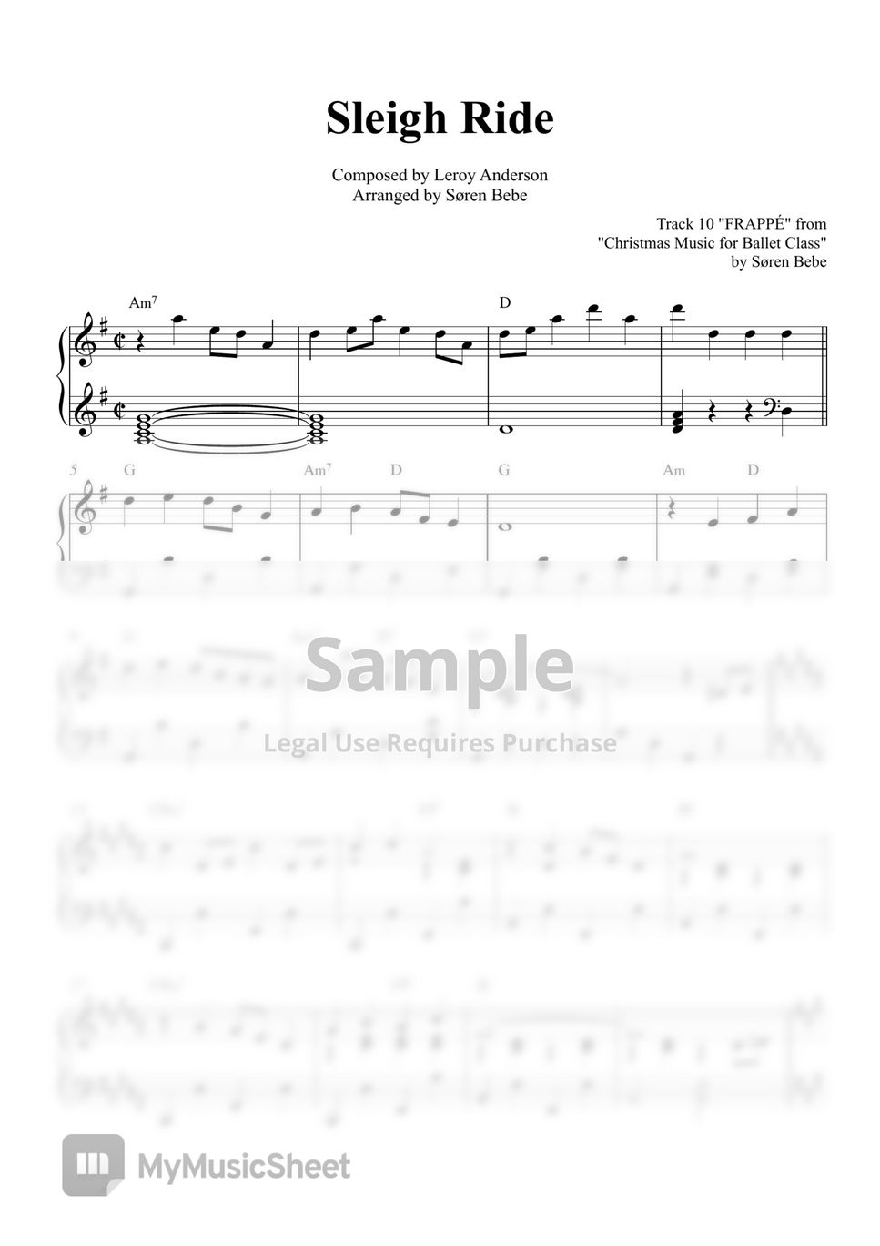Sleigh Ride - Easy Piano Solo