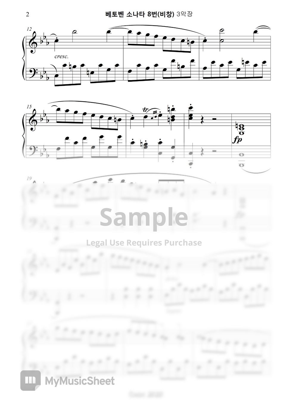 L v beethoven pathetique 3rd sheets by classic2020