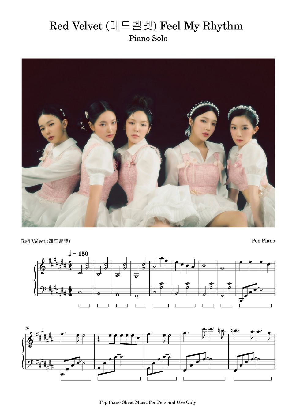 Berri nevø Krympe Red Velvet (레드벨벳) - Feel My Rhythm Sheets by Pop Piano