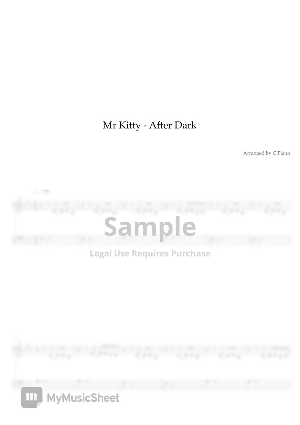 After dark – Mr.Kitty After Dark - Mr. Kitty Sheet music for