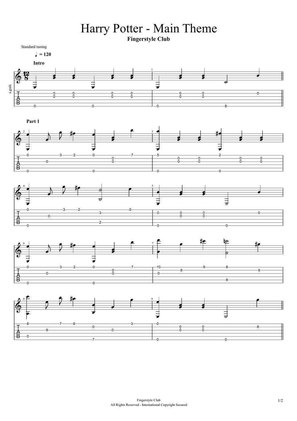 Cafe【吹奏楽合奏譜】The Coplete Harry Potter Harry Potter - OST Sheet Music by Fingerstyle Club
