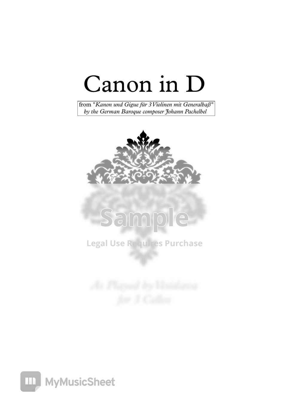 J. Pachelbel - Canon in D (for 3 Cellos) by Vesislava