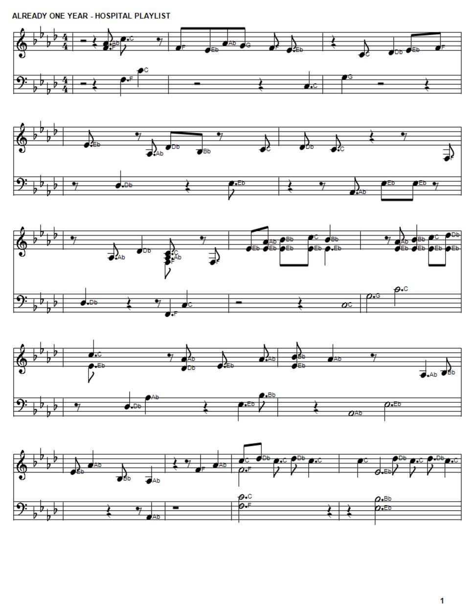 Brown Eyes Already One Years Sheets by Hospital Playlist OST