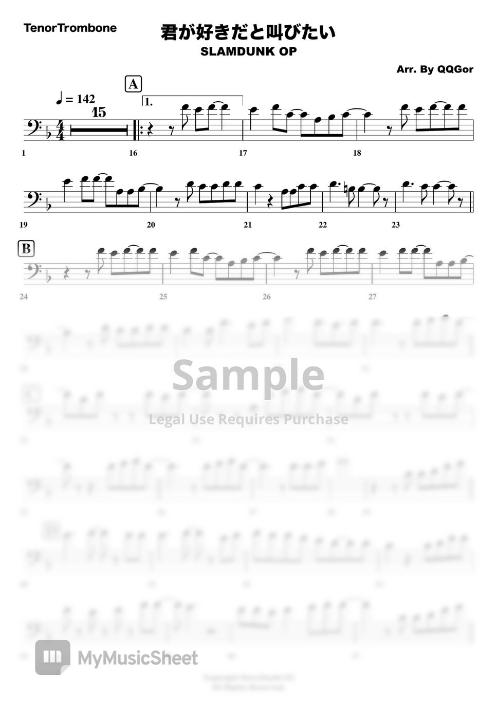 SLAMDUNK - Kimi ga suki da to sakebitai (Trombone Solo) by QQ GOR