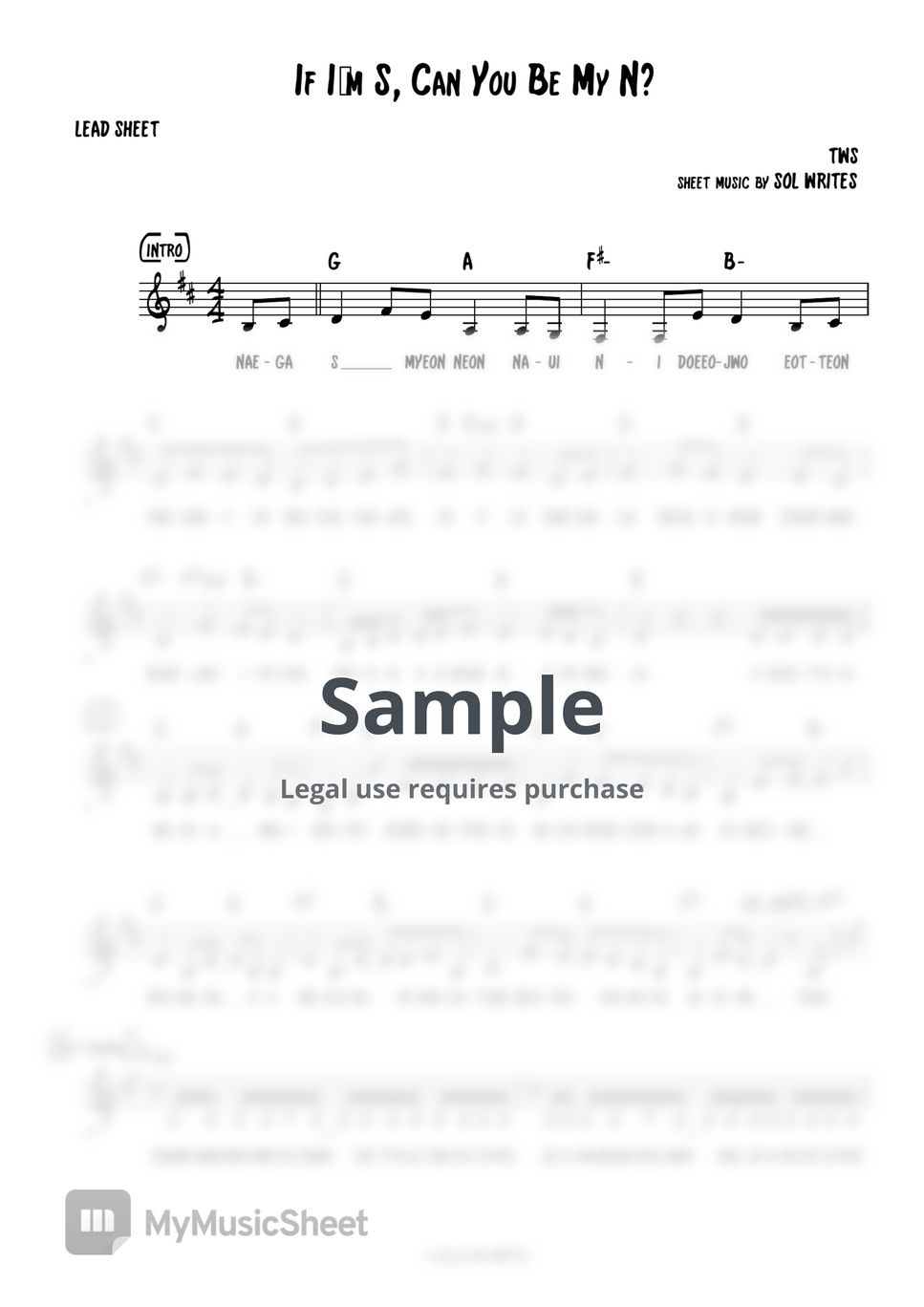 TWS - If I’m S, Can You Be My N? (ENG Lead Sheet - Chords & Lyrics Rom.) by Sol Writes