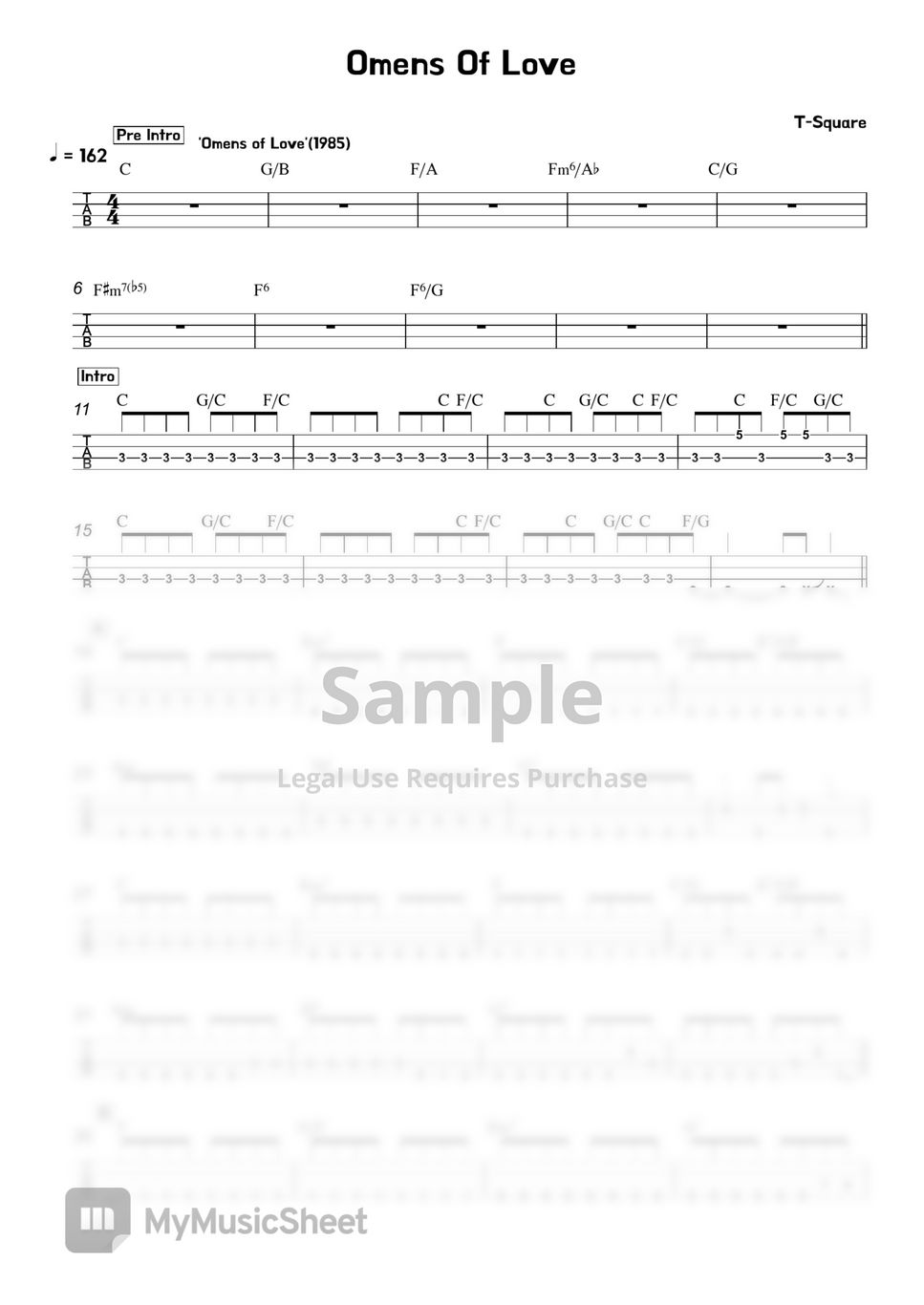 T-Square - Omens Of Love Sheets by 김미(Kimme)