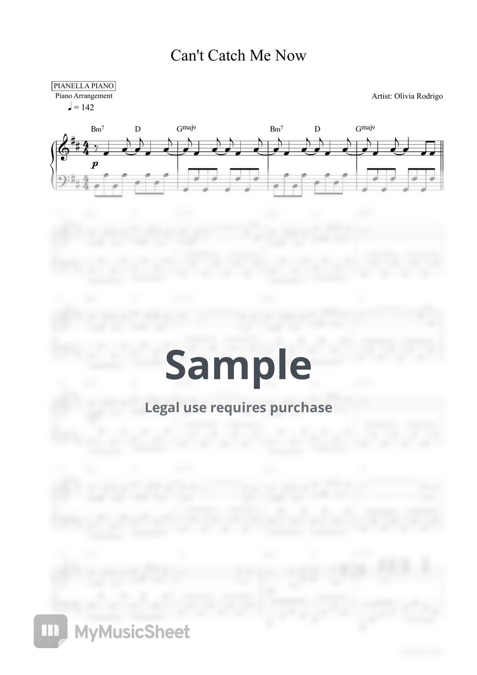 Olivia Rodrigo Logical (EASY PIANO SHEET) By Pianella Piano, 43% OFF