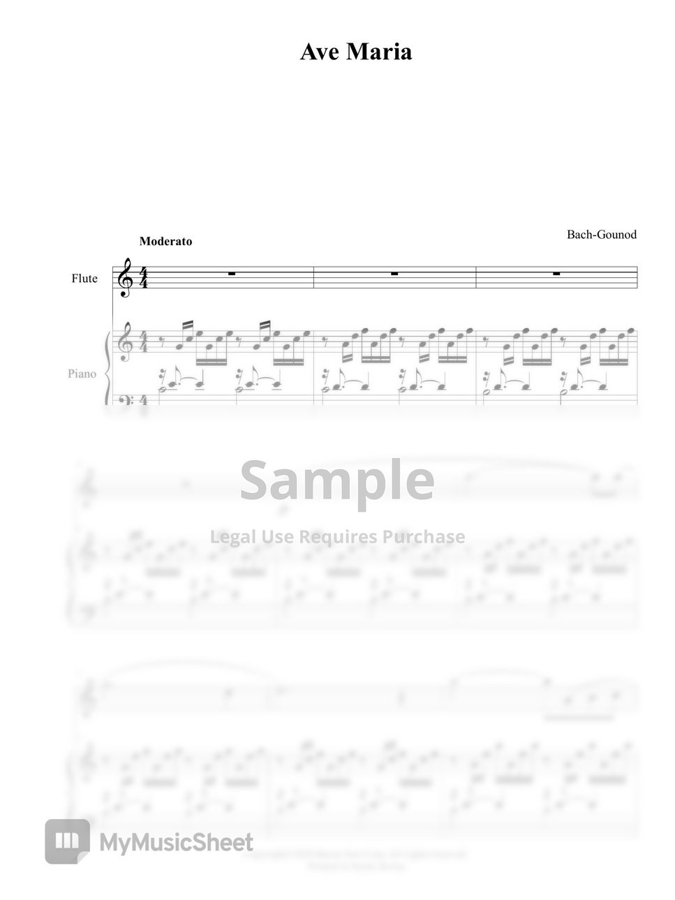Bach-Gounod - Ave Maria(Flute Solo, Piano, 플룻 솔로, 피아노반주) (플룻 솔로) by 바론아트