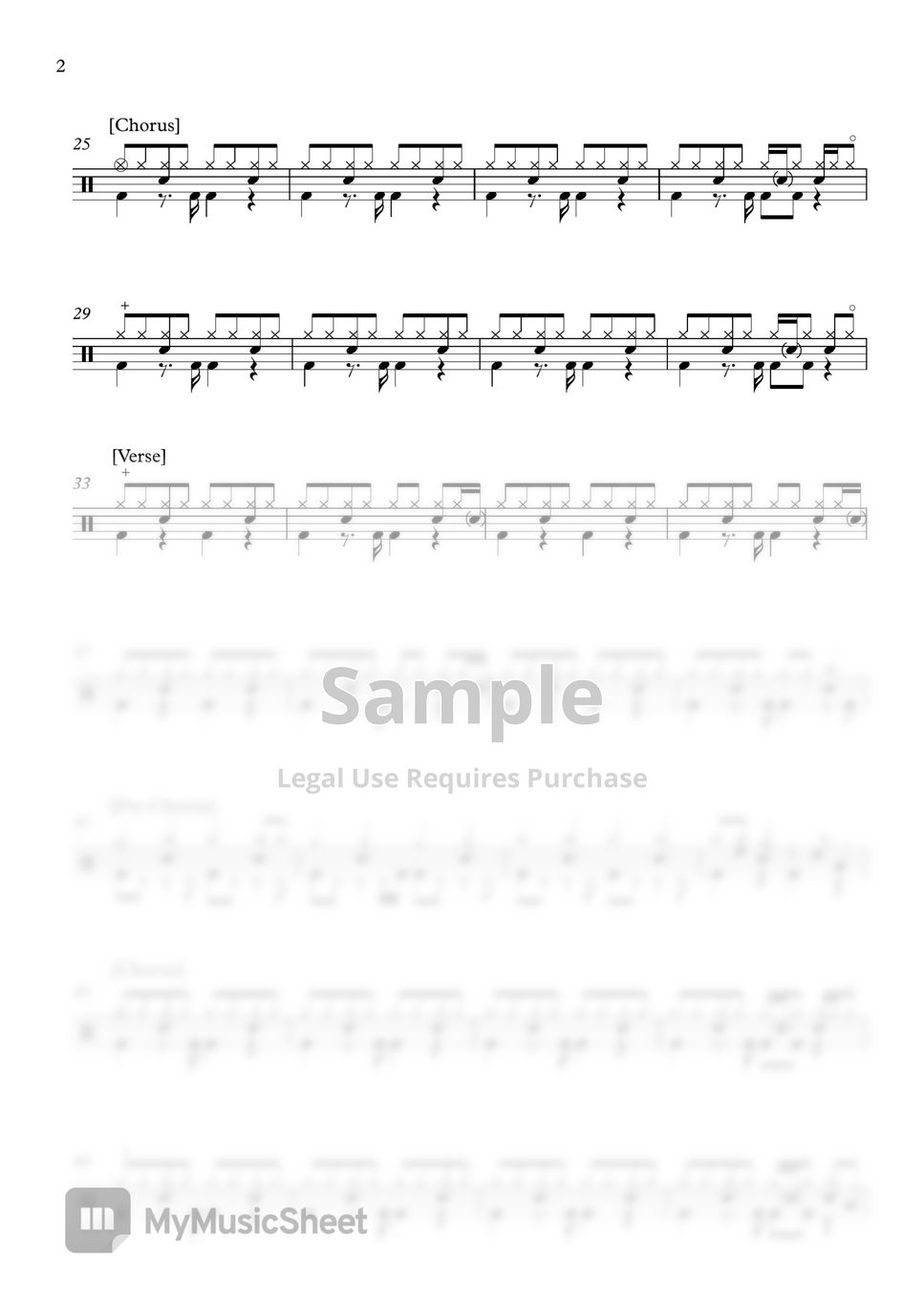 펀치 (Punch) 가끔 이러다 (Sometimes) (Drum) 楽譜 by 606Drum