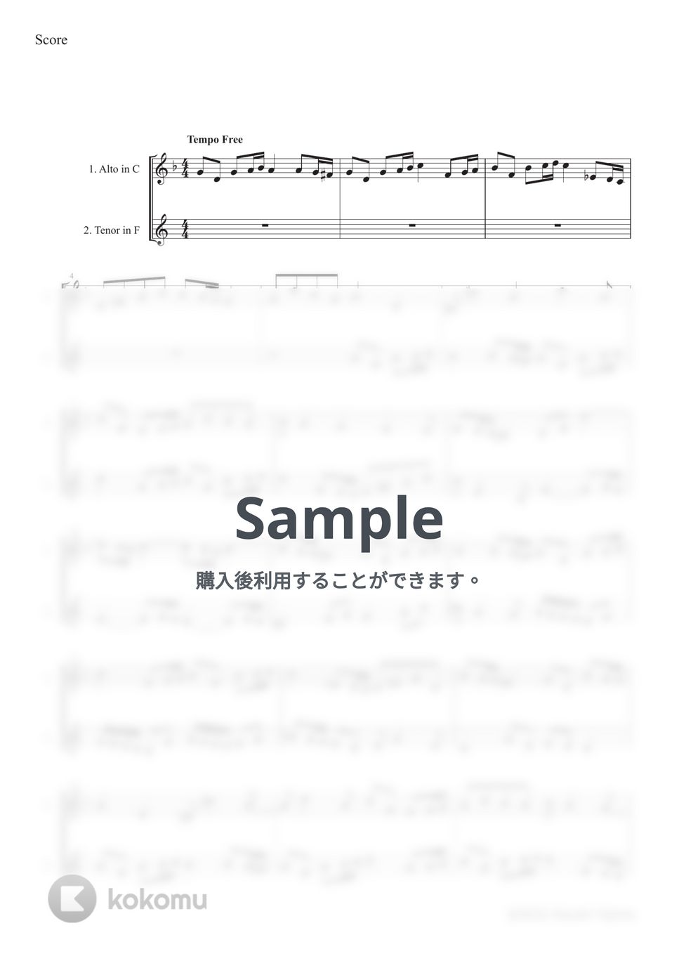 田島　篤 - 2声の小フーガ ー Little Fuge for Ocarina Duo (オカリナアンサンブル/二重奏)