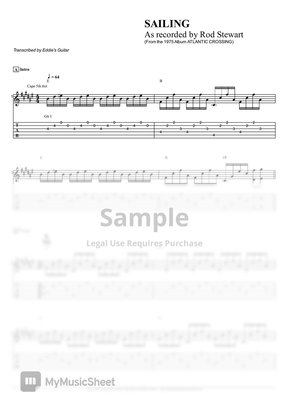 Rod Stewart Sailing Sheets