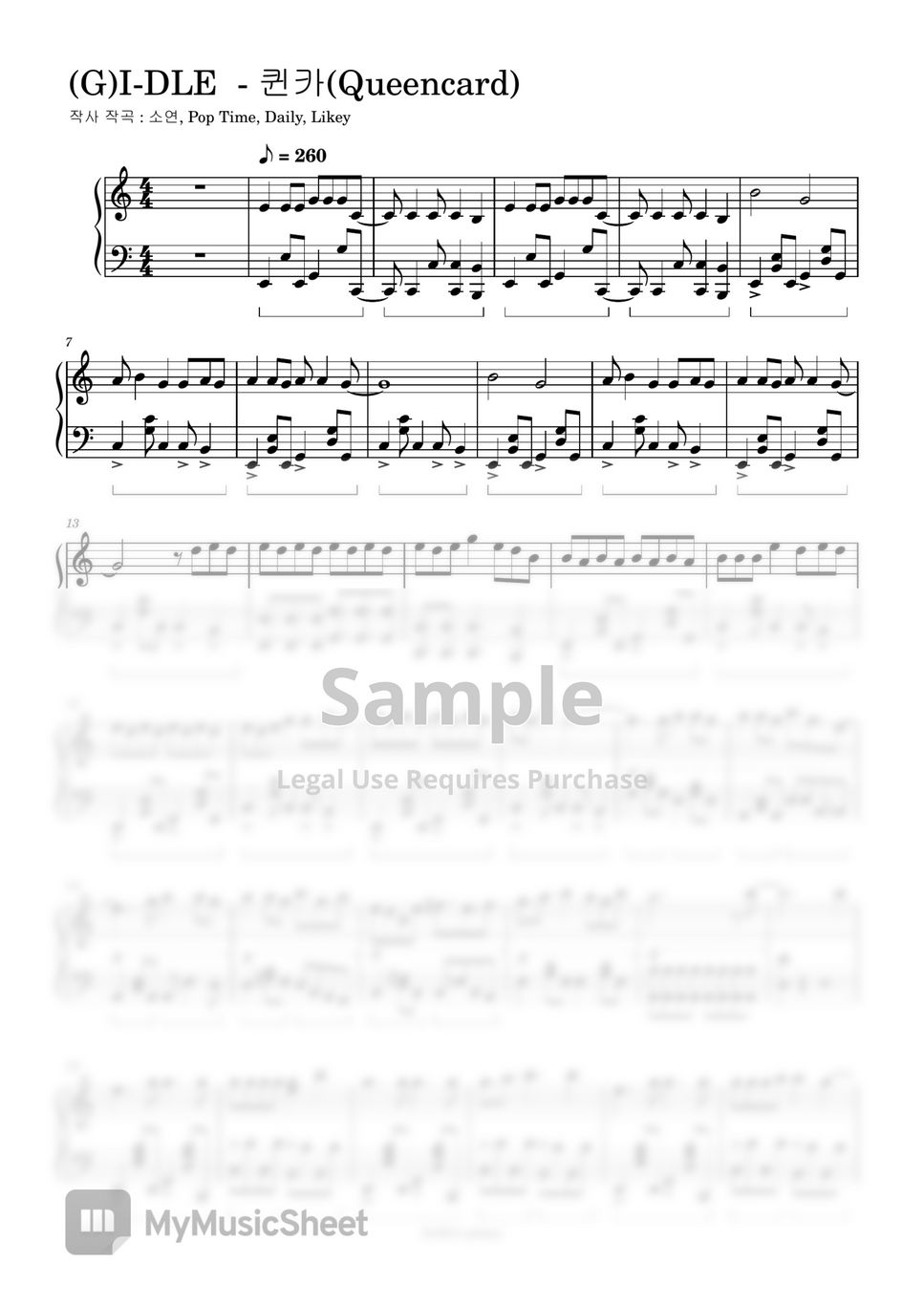 (여자) 아이들 ((G)I-DLE ) - 퀸카(Queencard) by bvibvi piano