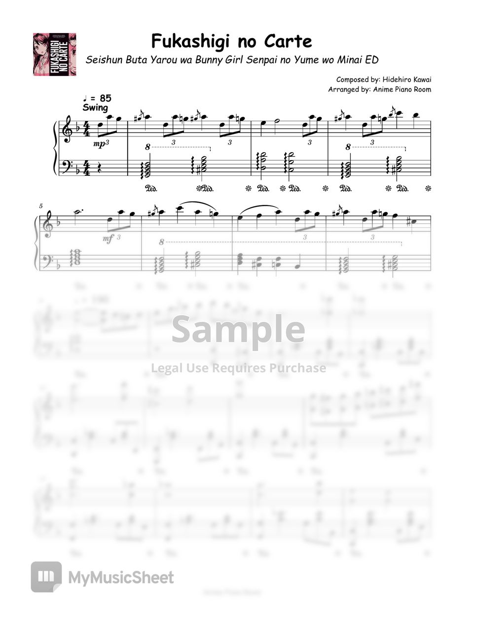 Seishun Buta Yarou Sheet music for Piano (Solo)