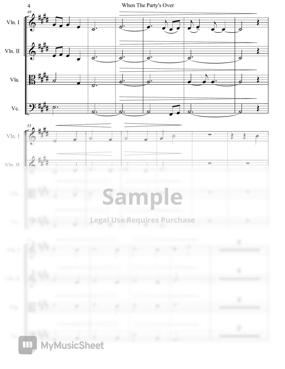 Billie Eilish - When The Party's Over (String Quartet) by Genti Guxholli