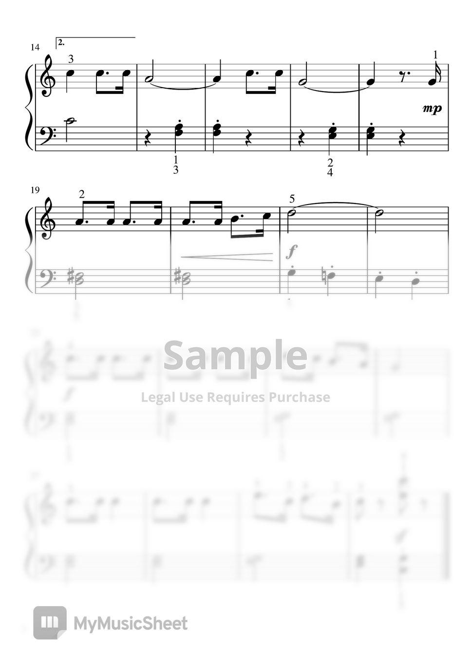 Jimmie Dodd - Mickey Mouse March (Cdur・Piano solo beginner) by pfkaori