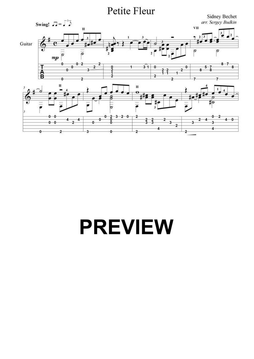 sidney-bechet-petite-fleur-sheet-by-buddy-king