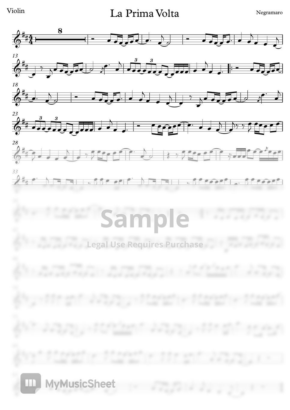 Negramaro La Prima Volta (Backing track included) Sheets by Elly Angelis