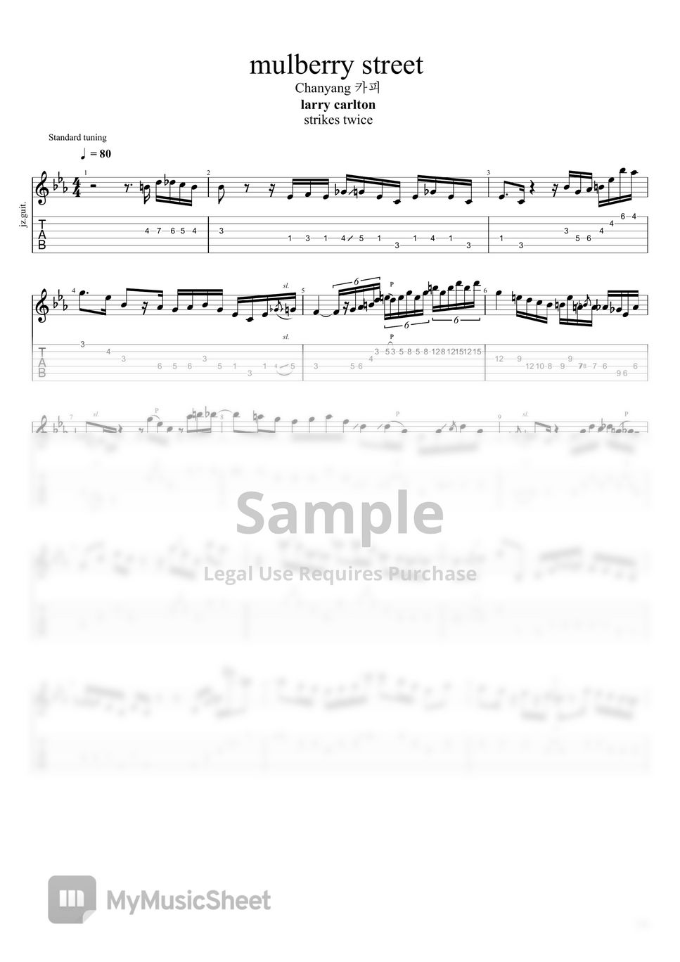 larry carlton mulberry street (solo) Sheets by chanyang