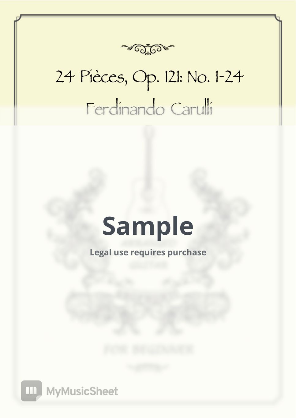 Ferdinando Carulli - 24 Pièces, Op. 121 Sheets by GEOPHONIC